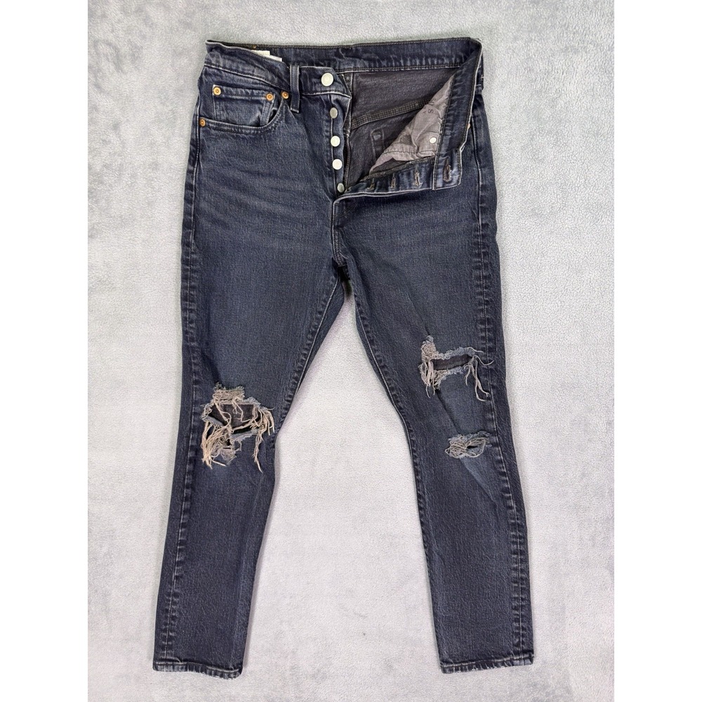 Levis 501 XX Jeans Mens 27x28 Blue Straight Premium Dark Wash Button Fly Big E